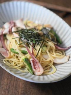 イカとオクラの和風パスタ、甘酒みそ風味-レシピのメイン写真