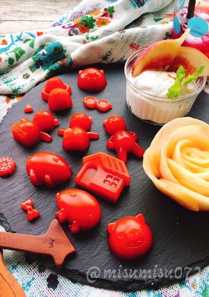 おやつに☆野菜ジュースでお野菜グミ-レシピのメイン写真