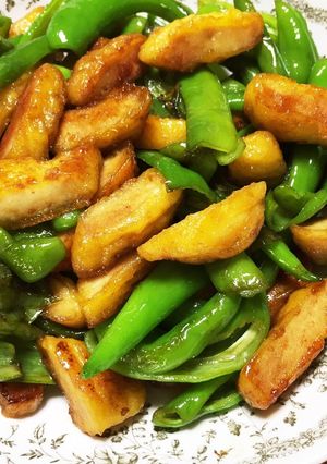 簡単！万願寺とうがらしとナゲットの炒め物-レシピのメイン写真