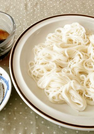 素麺を南蛮味噌和えで-レシピのメイン写真