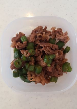 牛肉とインゲンの甘辛煮〖 離乳食〗-レシピのメイン写真
