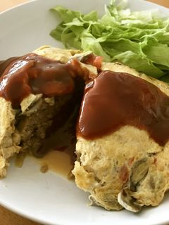 オムレツ ハンバーグインサイド-レシピのメイン写真