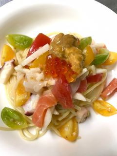 魚介と長芋の冷製スパゲッティ-レシピのメイン写真