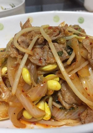 簡単 大豆もやしの豚キムチ-レシピのメイン写真