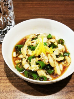 鶏皮ポン酢の青唐辛子あえ-レシピのメイン写真
