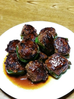 *肉詰めピーマンの甘辛煮*-レシピのメイン写真