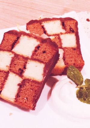 パウンド型ダミエ柄チョコケーキ*ˊᵕˋ*-レシピのメイン写真