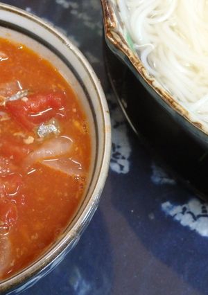 トマト缶と鯖缶のそうめん-レシピのメイン写真