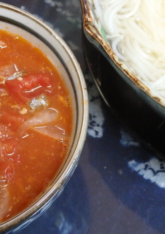トマト缶と鯖缶のそうめん-レシピのメイン写真