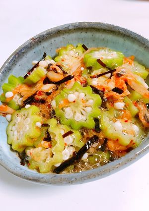 材料3つ!ネバネバ♪オクラ塩昆布キムチ♡-レシピのメイン写真