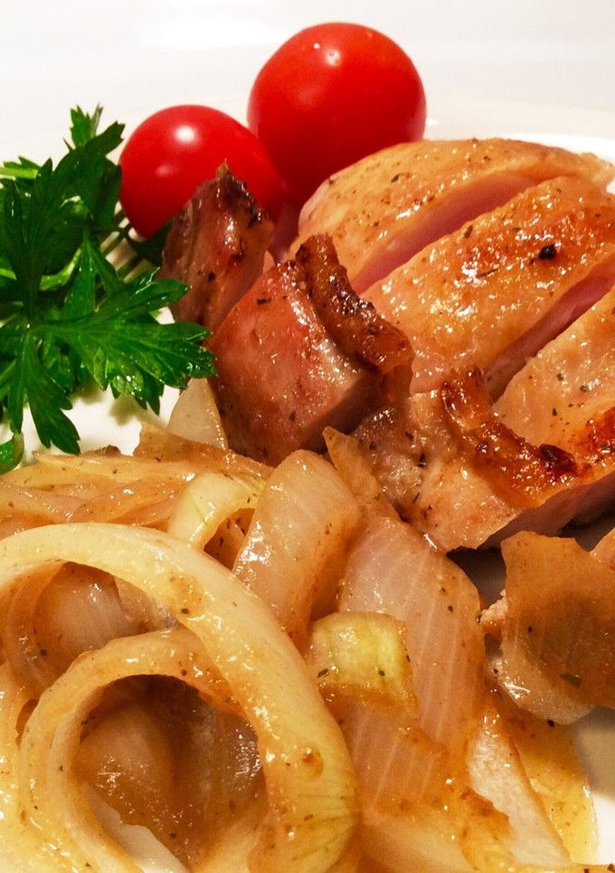 簡単！桃の果汁で鶏肉を焼く-レシピのメイン写真