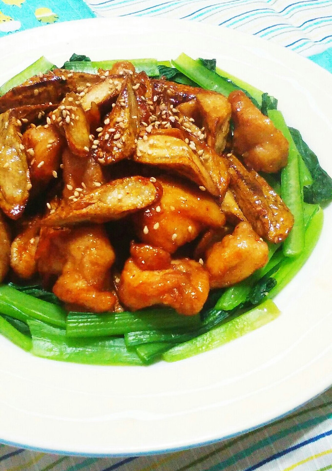 鶏もも肉とごぼうの甘辛和え-レシピのメイン写真