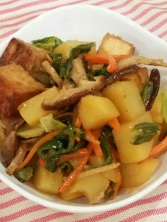 焼肉タレ消費♪厚揚げのタレマヨ野菜炒め☆-レシピのメイン写真