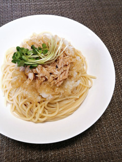 簡単✤ツナとかいわれの冷製おろしパスタ-レシピのメイン写真