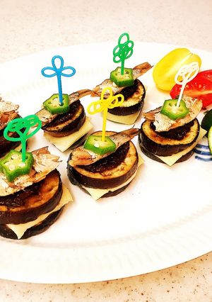ナスのミルフィーユ♪オイルサーディーンと-レシピのメイン写真