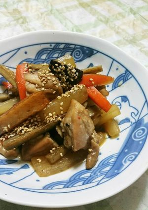 フライパンで簡単！鶏肉と根菜の炒め煮☆-レシピのメイン写真