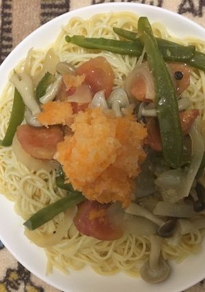 夏バテ解消 あんの冷製パスタ おろし付き-レシピのメイン写真