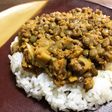レンズ豆とレンコンと鶏挽肉のドライキーマ