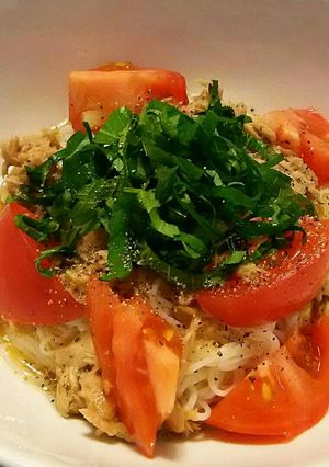 簡単♪トマトツナ素麺-レシピのメイン写真