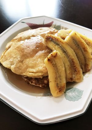 バナナパンケーキ♪焼きバナナ添え☆-レシピのメイン写真
