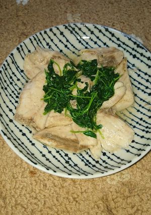 レンチン３分で美味！シイラの蒸し煮。-レシピのメイン写真