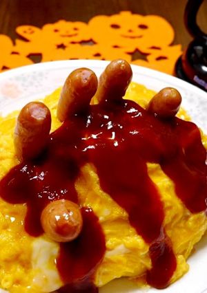 ハロウィン★ゾンビハンドオムライス-レシピのメイン写真