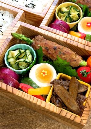 アスパラのカレーつくね巻き*お弁当にも-レシピのメイン写真