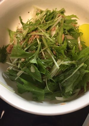 水菜と玉ねぎとツナのパパッとサラダ-レシピのメイン写真