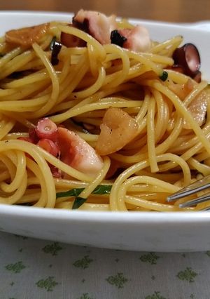 タコと大葉のガーリックバター醤油パスタ-レシピのメイン写真