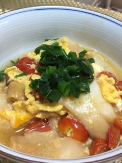 もちふとミニトマトの卵とじ-レシピのメイン写真