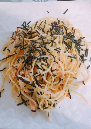 鮭パスタ（ウニクリームソース使用）-レシピのメイン写真