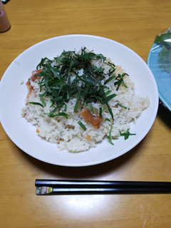 炊き込みご飯風、うめシソしらすごはん-レシピのメイン写真