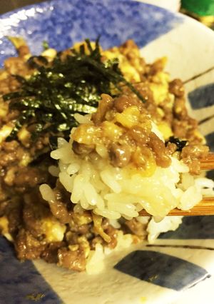 簡単で美味しい♪そぼろ卵とじ丼-レシピのメイン写真