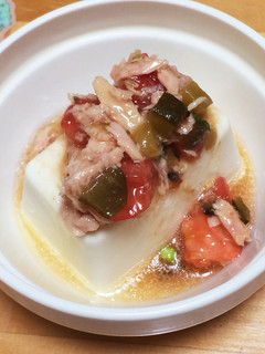 パリパリ漬けとツナトマトの冷奴♪-レシピのメイン写真