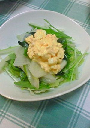 ღゆで卵と下仁田ネギのホットサラダღ-レシピのメイン写真