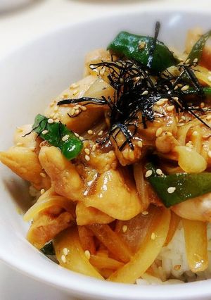 簡単!鳥もも肉と玉葱のお酢でさっぱり丼☆-レシピのメイン写真