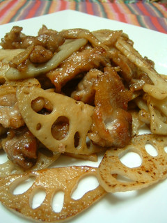 本日の一品。れんこん豚バター焼きです。-レシピのメイン写真