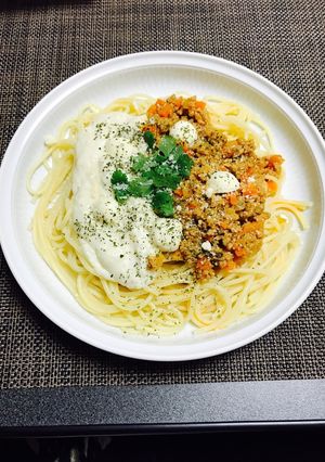 ホワイトソース&ミートソースパスタ-レシピのメイン写真