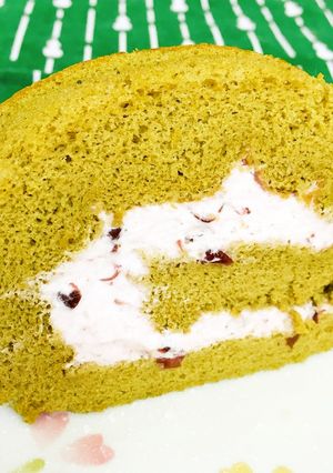 SwansDown抹茶あずきロールケーキ-レシピのメイン写真