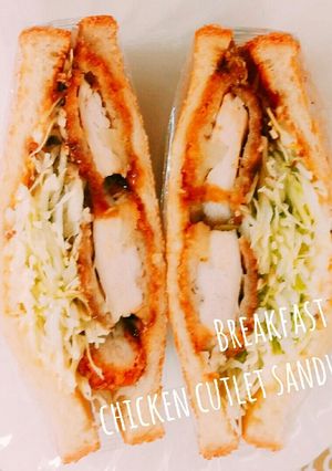 朝食に☆簡単チキンカツサンドイッチ-レシピのメイン写真