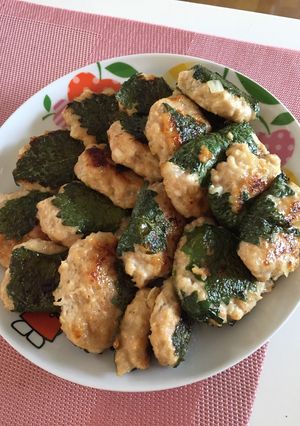 鳥ひき肉と豆腐の大葉はさみ焼き-レシピのメイン写真