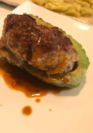 豪快に！ゴーヤ肉詰めカレー風味-レシピのメイン写真