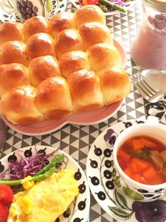 手ごね塩バターちぎりパン♡夜こねて朝焼き-レシピのメイン写真