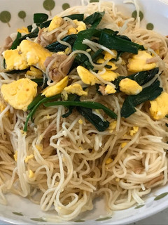 ツナ、ニラ、玉子の、そうめんチャンプルー-レシピのメイン写真