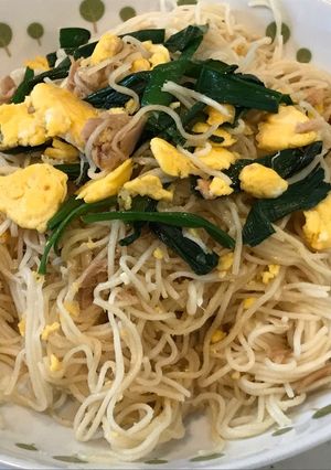 ツナ、ニラ、玉子の、そうめんチャンプルー-レシピのメイン写真