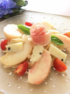 桃と生ハムの冷製パスタ-レシピのメイン写真