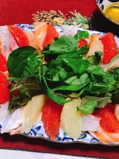 鯛&鮭・グレープフルーツカルパッチョ-レシピのメイン写真