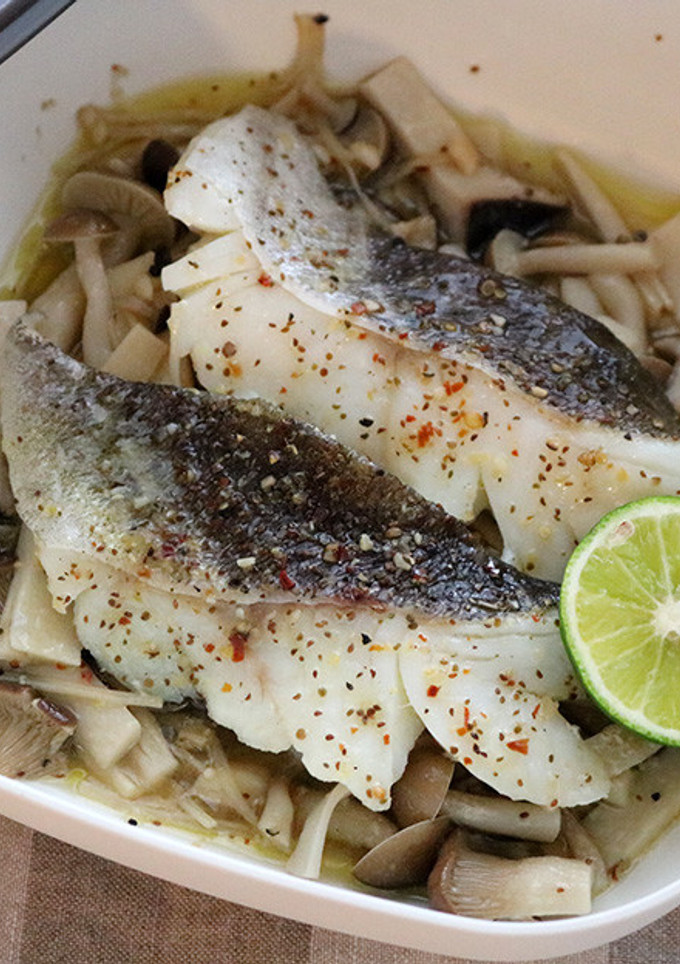 レンジで簡単！　白身魚のきのこ蒸し-レシピのメイン写真