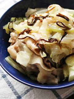 レンジで キャベツと豚バラの塩昆布あえ-レシピのメイン写真