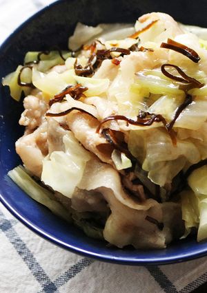 レンジで キャベツと豚バラの塩昆布あえ-レシピのメイン写真